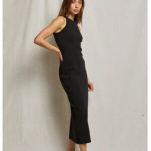 perfectwhitetee Black Sleeveless Midi Dress